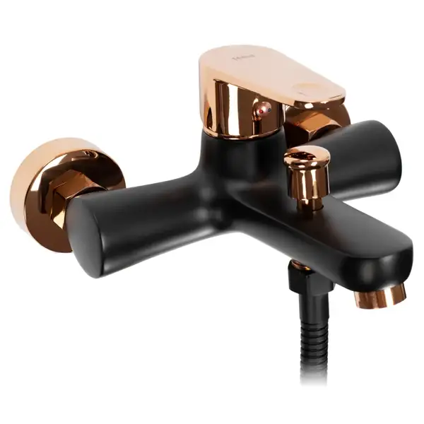 Смеситель для ванны и душа REA MILD BLACK ROSE GOLD черный\розовое золото (REA-B4813)