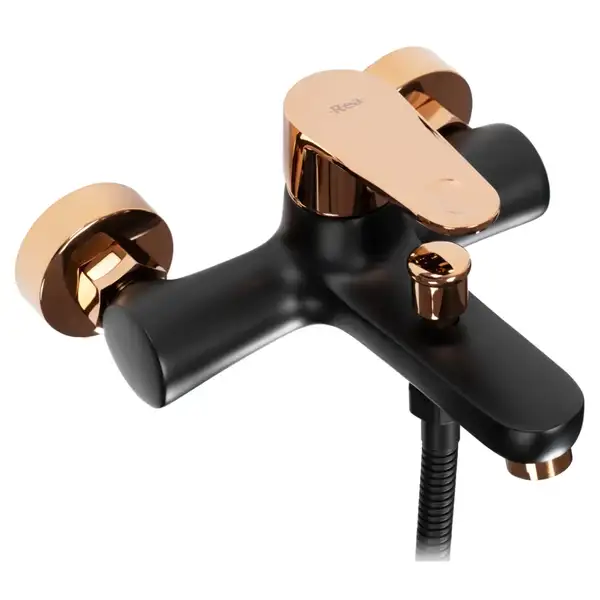 Смеситель для ванны и душа REA MILD BLACK ROSE GOLD черный\розовое золото (REA-B4813)
