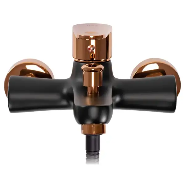 Смеситель для ванны и душа REA MILD BLACK ROSE GOLD черный\розовое золото (REA-B4813)