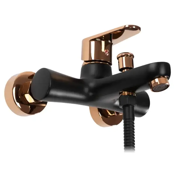 Смеситель для ванны и душа REA MILD BLACK ROSE GOLD черный\розовое золото (REA-B4813)