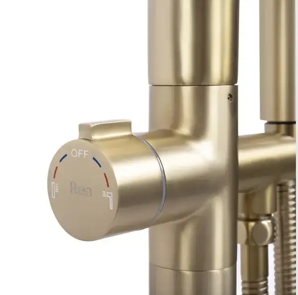 Смеситель для ванны REA CLARK BRUSHED GOLD матовое золото напольный (REA-B5303)