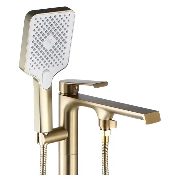 Смеситель для ванны REA HASS BRUSHED GOLD напольный (REA-B6404) Смеситель для ванны REA HASS BRUSHED GOLD напольный (REA-B6404)