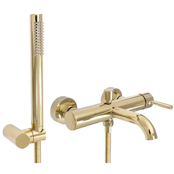 Rea Lungo Gold Смеситель для ванны и душа, золотой (REA-B6635) Rea Lungo Gold Смеситель для ванны и душа, золотой (REA-B6635)
