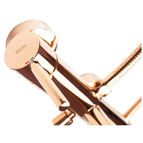 Смеситель для ванны и душа REA LUNGO ROSE GOLD настенный с изливом (REA-B6695)
