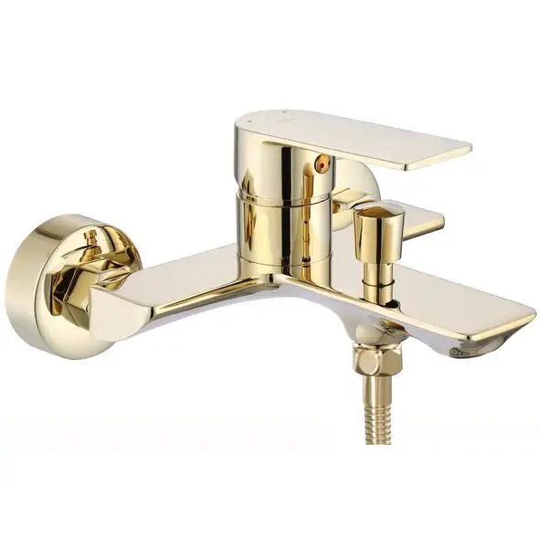 Смеситель для ванны REA URBAN GOLD золото настенный с изливом (REA-B9914)