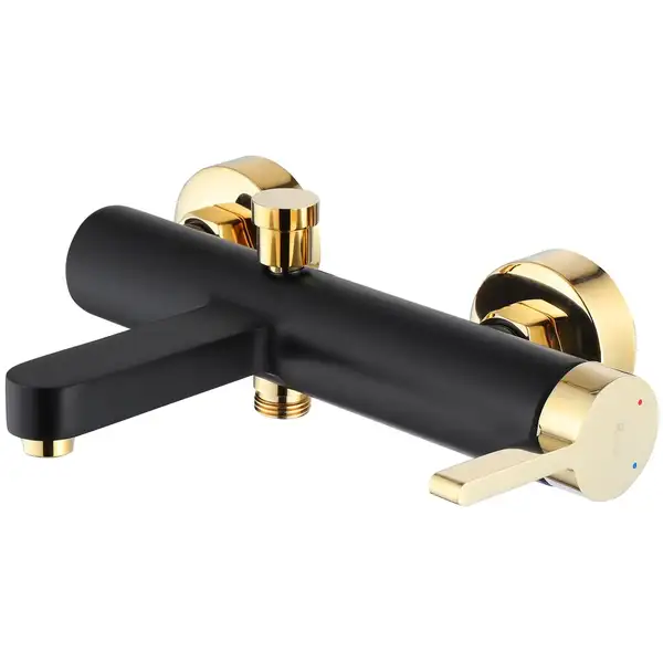 Смеситель для ванны и душа REA POLO BLACK GOLD настенный с изливом (REA-B9979) Смеситель для ванны и душа REA POLO BLACK GOLD настенный с изливом (REA-B9979)