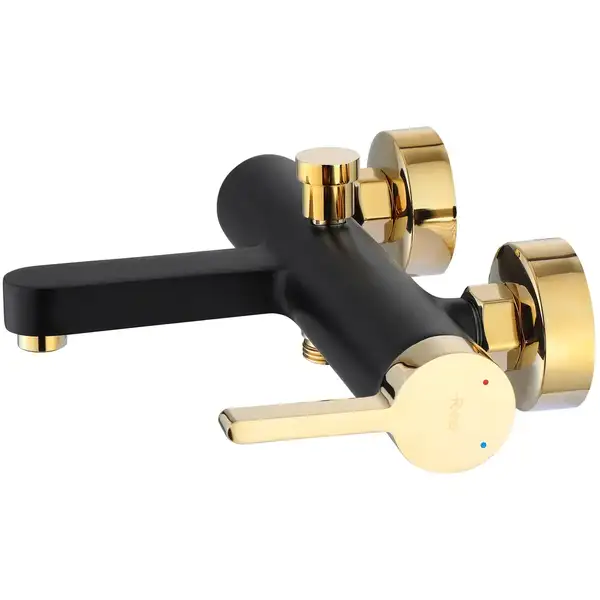 Смеситель для ванны и душа REA POLO BLACK GOLD настенный с изливом (REA-B9979) Смеситель для ванны и душа REA POLO BLACK GOLD настенный с изливом (REA-B9979)