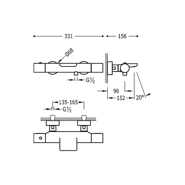 Змішувач для ванни Tres Max-Tres з термостатом і ручним душем, хром (06117209) Змішувач для ванни Tres Max-Tres з термостатом і ручним душем, хром (06117209)