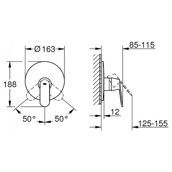 Внешняя часть смесителя для душа Grohe Eurosmart Cosmopolitan 19383000 Внешняя часть смесителя для душа Grohe Eurosmart Cosmopolitan 19383000
