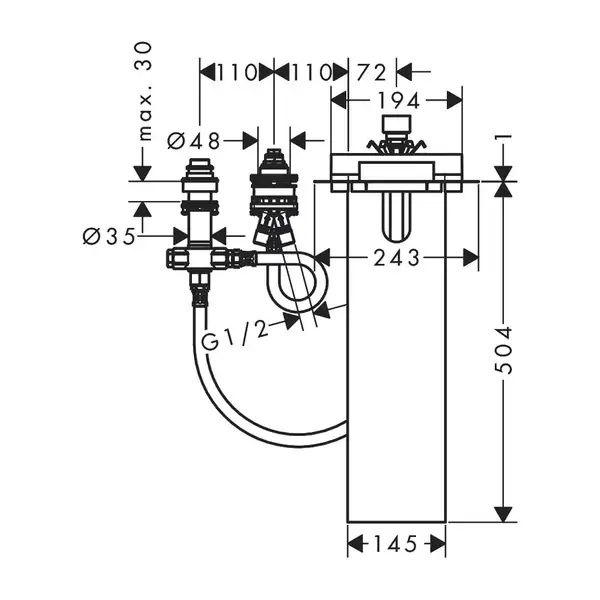 Hansgrohe Скрытая часть, на борт ванны (13481180) Hansgrohe Скрытая часть, на борт ванны (13481180)