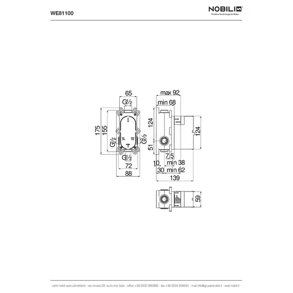 Nobili WE81100 Встраиваемая часть смесителя для душа (WE81100) Nobili WE81100 Встраиваемая часть смесителя для душа (WE81100)